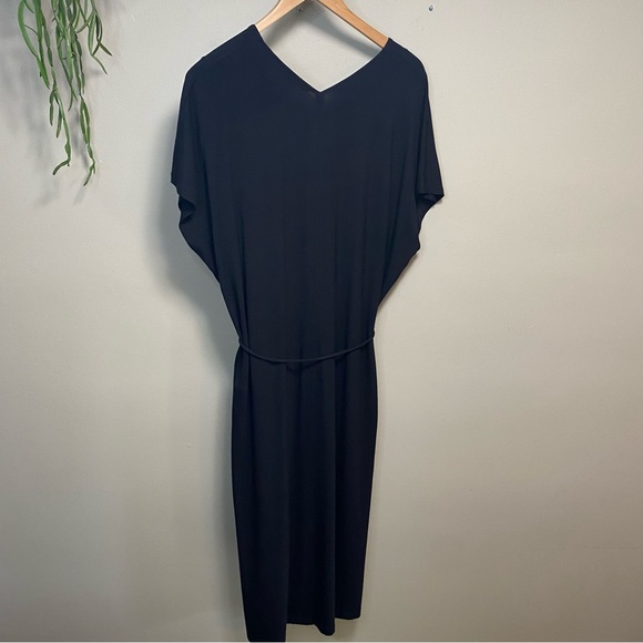 NWT Vince Double V-Neck Popover Dress Black Size XL - Picture 4 of 13